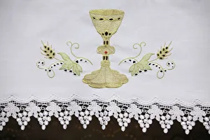 Altar Prints: Altar cloth, Sainte-Marie des Batignolles church, Paris, France, Europe