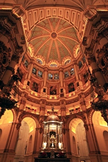 Orange Color Prints: The altar and interior of Granada Cathedral, Granada, Andalusia, Spain, Europe