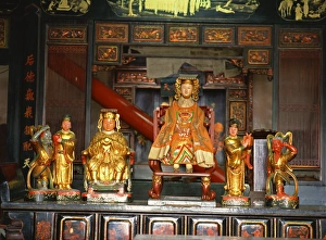 Altars Prints: The altar in Tokong Cheng Hoon (Merciful Cloud) Temple, Melaka, Malaysia