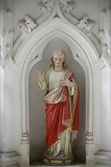 Altarpiece s howing Chris t bles s ing, s aint Germain church, La Ferte Loupiere