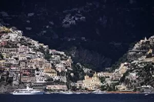 Amalfi from the Mediterranean, Campania, Italy, Europe