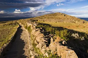 Amantani Islands (Isla Amantani) seen from Pachamama (Mother Earth) summit, Lake Titicaca
