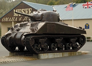 Normandie Prints: American Sherman tank, Omaha Beach Museum, Normandy, France, Europe