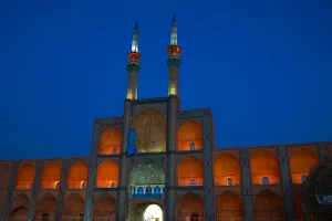 Floodlit Prints: Amir Chakhmagh Complex floodlit, Yazd, Iran, Middle East