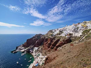 Seacoast Prints: Ammoudi Bay and Oia Village, Santorini (Thira) Island
