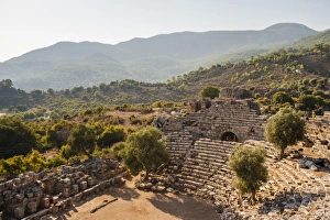 Asia Minor Prints: Amphitheatre at the ancient ruins of Kaunos, Dalyan, Mugla Province, Anatolia, Turkey