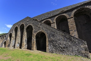 Amphitheatre Prints: Amphitheatre exterior detail, Roman ruins of Pompeii, UNESCO World Heritage Site