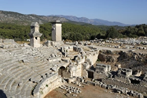 Amphitheatre and Harpy monument, Xanthos, Kalkan, Lycia, Antalya Province, Mediterranean Coast