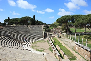 Amphi Theatre Prints: Amphitheatre, Ostia Antica, Rome, Lazio, Italy, Europe