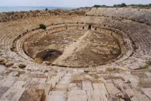 Images Dated 17th October 2007: Amphitheatre, Roman ruins, Leptis Magna, UNESCO World Heritage Site, Libya