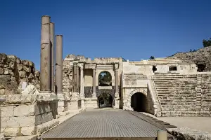 Amphitheatres Prints: Amphitheatre, ruins of the Roman-Byzantine city of Scythopolis
