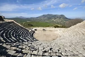 Images Dated 14th March 2008: The Amphitheatre, Segesta, Sicily, Italy, Europe