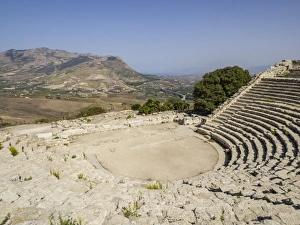 Roman Culture Prints: Ampitheatre, Segesta, Sicily, Italy, Europe