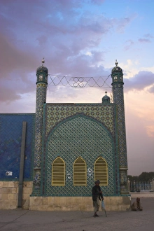 Afgani Prints: Amputee outside the Shrine of Hazrat Ali, who was assissinated in 661, Mazar-I-Sharif