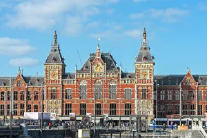 Iconic Sites Prints: Amsterdam Central Train Station, Amsterdam, The Netherlands, Europe