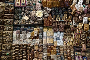 Objects Prints: Amulets for sale, Bangkok, Thailand, Southeast Asia, Asia
