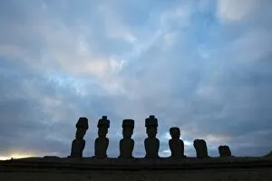 Images Dated 15th June 2010: Anakena, Rapa Nui (Easter Island), UNESCO World Heritage Site, Chile, South America