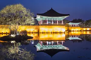 Korean Prints: Anapji pond, Imhaejeon site, UNESCO World Heritage Site