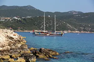 Recreational Prints: Anchored Yacht, Kas, Antalya, Turkey