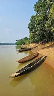 Stillness Prints: Anchoring boats, Sangha River, Dzanga Sangha National Park