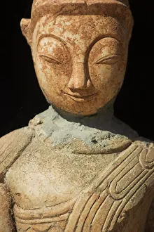 Shan State Prints: Ancient Buddha image, Kakku Buddhist Ruins, Shan State, Myanmar (Burma), Asia