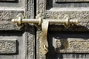 Ancient door in the souks, Marrakesh, Morocco, North Africa, Africa