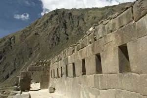 Ancient doorway to enter the top of the Inca ruins of Ollantaytambo, The Sacred Valley