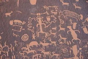 Antiquities Gallery: Ancient Indian rock art, petroglyphs, Newspaper Rock, near The Needles section of Canyonlands