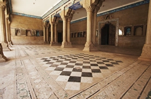 Bundi Prints: Ancient murals in Chhatra Mahal, Bundi Palace, Bundi, Rajasthan, India, Asia