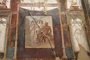 Herculaneum Prints: Ancient painted Roman fresco in Herculaneum
