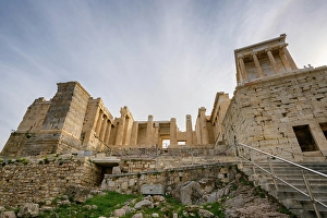 Relics Prints: Ancient Propylaea building entrance, The Acropolis, UNESCO, Athens, Greece