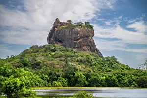 Province Prints: Ancient rock fortress rising above lush greenery in Central Province, Sri Lanka