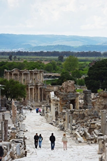 Cloud Sky Prints: Ancient Roman ruins, The Library of Celcus, Ephesus, Anatolia, Turkey, Asia Minor