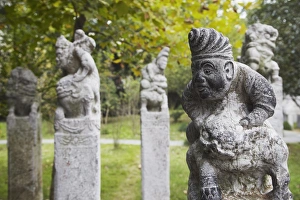 Sculptures Prints: Ancient sculptures in grounds of Nanjing Museum, Nanjing, Jiangsu, China, Asia
