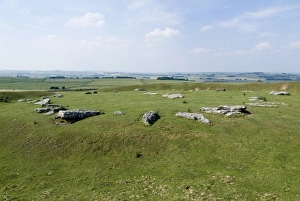 Ancient stone circle dating from around 2500 BC, Arbor Low, Derbyshire