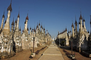 Ancient stupas, Kakku Buddhist Ruins, a site of over two thousand brick