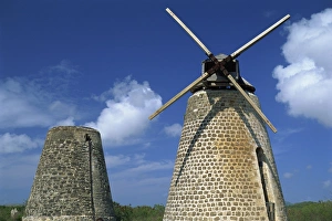 Wind Mills Prints: Ancient sugar windmills, Bettys Hope plantation, Antigua, Leeward Islands