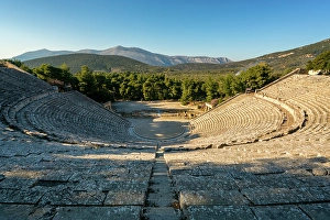 Asclepieion Prints: Ancient theatre at the Asclepieion of Epidaurus, UNESCO, Peloponnese, Greece