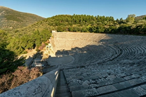 Touristic Prints: Ancient theatre at the Asclepieion of Epidaurus, UNESCO, Peloponnese, Greece