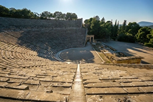 Theatre Prints: Ancient theatre at the Asclepieion of Epidaurus, UNESCO, Peloponnese, Greece