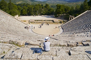 Theatre Prints: Ancient theatre, Epidaurus, Peloponnese, Greece, Europe