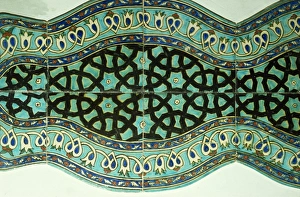Tile Work Prints: Ancient tiles in Karatay Medrese, Museum of Ceramic Art, Konya, Anatolia