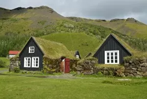 Ancient traditional farm, Skogar, Iceland, Polar Regions