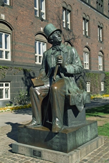 Hans Christian Andersen Prints: Andersen Monument, City Hall, Copenhagen, Denmark, Scandinavia, Europe