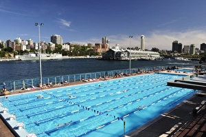 Swimming Pools Prints: Andrew Charlton Pool and Woolloomooloo Bay, Sydney, New South Wales, Australia, Pacific