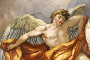 Vienna Prints: Angel in dome fresco by Johann Michael Rottmayr, Karlskirche (St