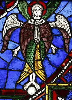 Multi Colored Prints: An angel in stained glass, International Stained Glass Centre, Chartres, Eure-et-Loir