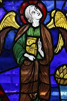 Multi Colored Prints: An angel in stained glass, International Stained Glass Centre, Chartres, Eure-et-Loir