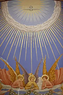 Images Dated 30th July 2007: Detail of angels in a fresco in the Visitation Church in Ein Kerem, Israel, Middle East