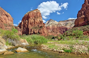 Boulders Prints: Angels Landing, a rock formation 1488 feet high